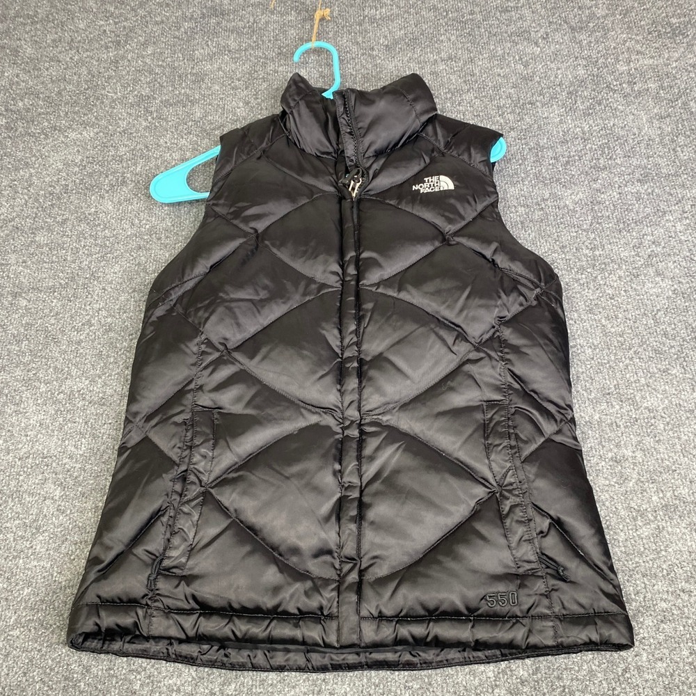 The North Face Womens Aconcagua 550 Down Puffer Vest Black Diamond Quilt Small